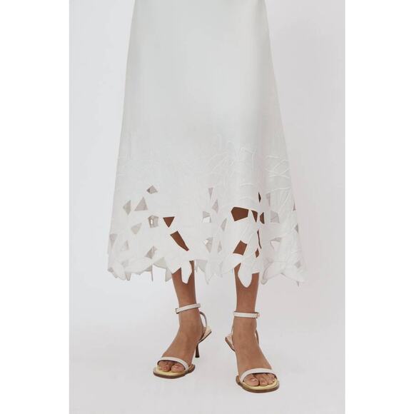 Jonathan Simkhai Simone Embroidered Cut Out Dress in White 2 - Picture 2 of 3